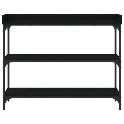 vidaXL Console Table with Shelves Black 39.4"x11.8"x31.5"-2