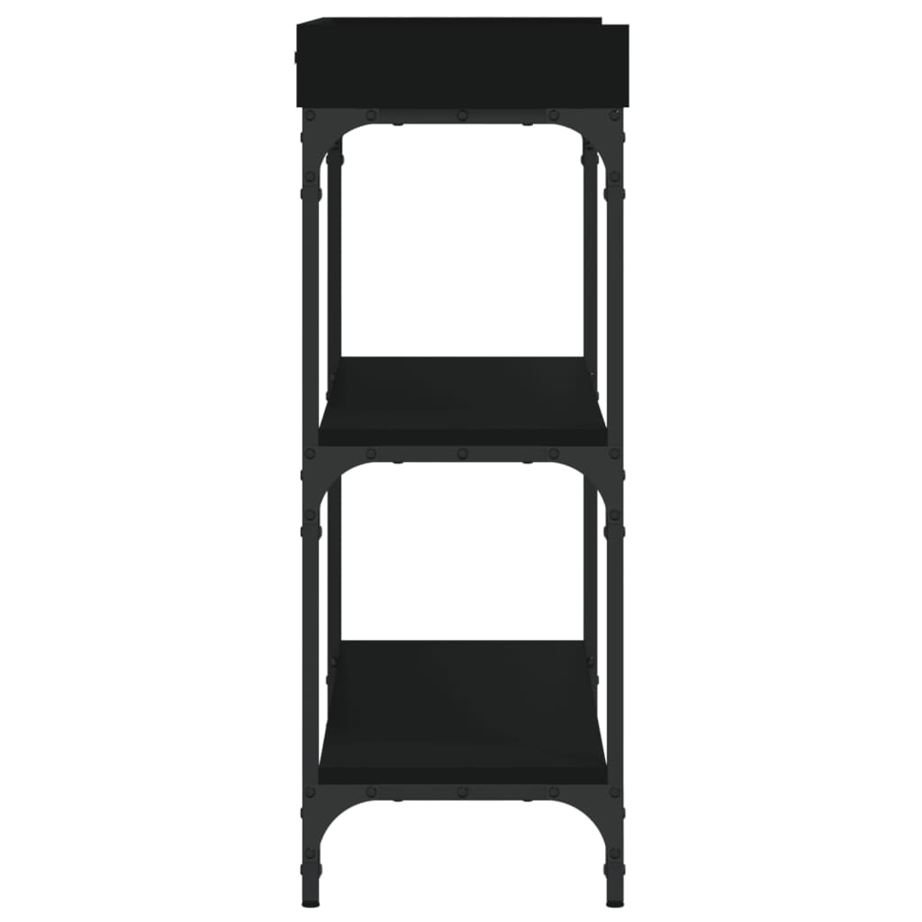 vidaXL Console Table with Shelves Black 39.4"x11.8"x31.5"-3