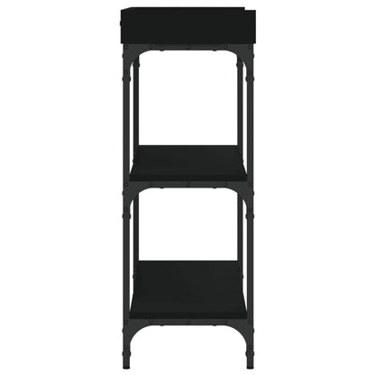 vidaXL Console Table with Shelves Black 39.4"x11.8"x31.5"-3