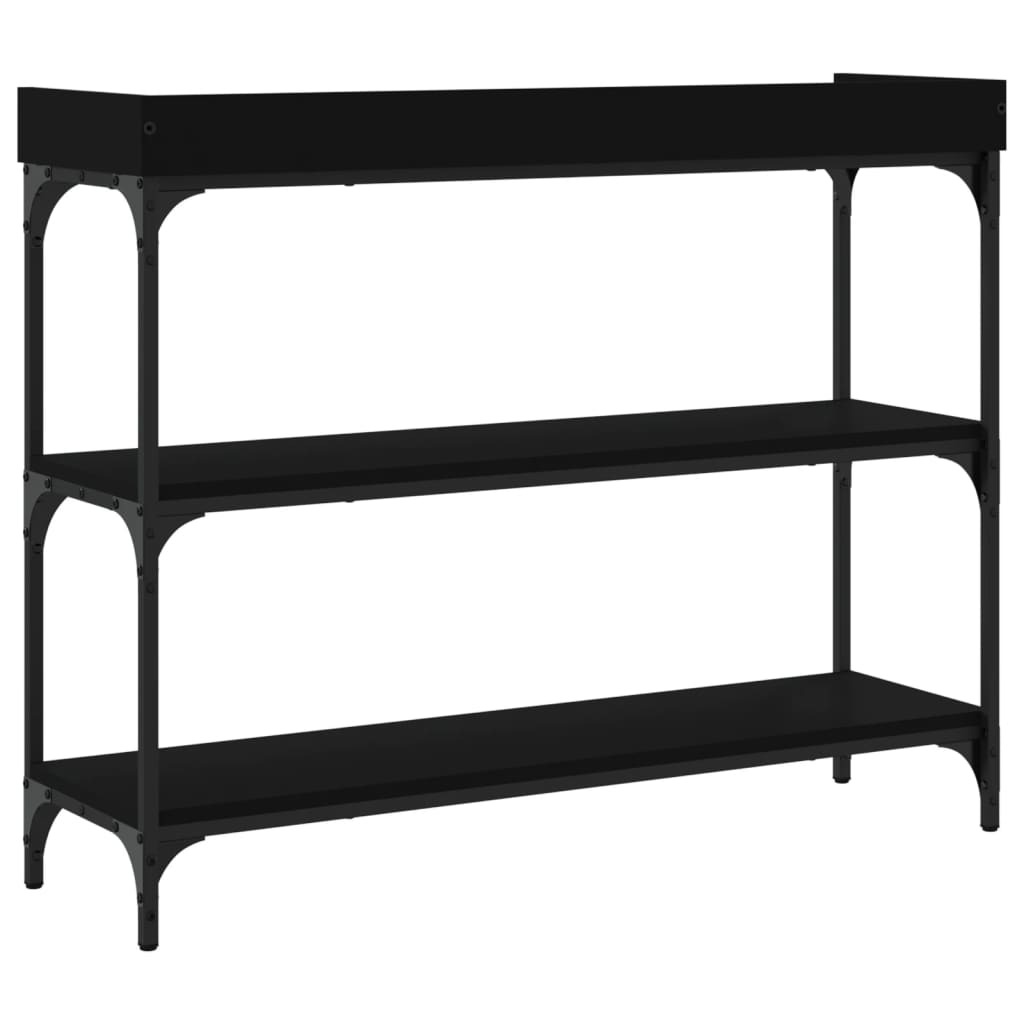 vidaXL Console Table with Shelves Black 39.4"x11.8"x31.5"-4