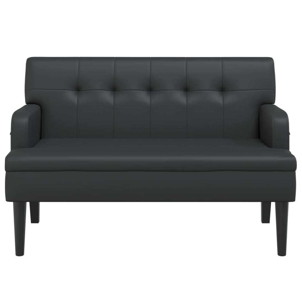 vidaXL Bench with Backrest Upholstered Seating for Living Room Faux Leather-1