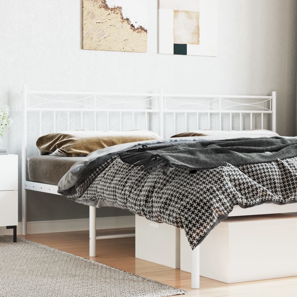 vidaXL Metal Headboard Bed Header with Back Support for Bedroom Furniture-12