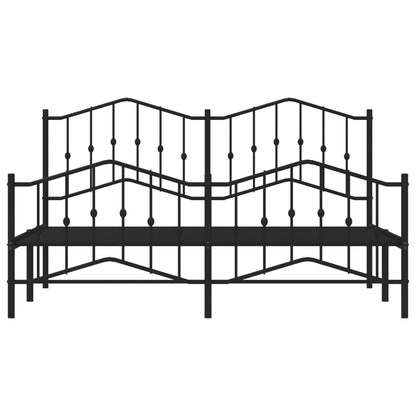 vidaXL Metal Bed Frame with Headboard&Footboard Black 72"x83.9" California King-3