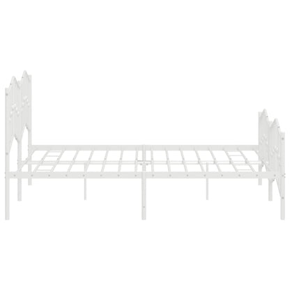 vidaXL Metal Bed Frame with Headboard&Footboard White 72"x83.9" California King-4
