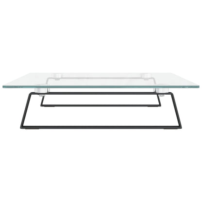 vidaXL Monitor Stand Desktop Computer Screen Riser Tempered Glass and Metal-3