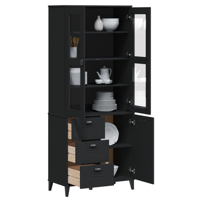 vidaXL Highboard VIKEN Anthracite Gray 31.5"x15.7"x74.8" Solid Wood Pine-6