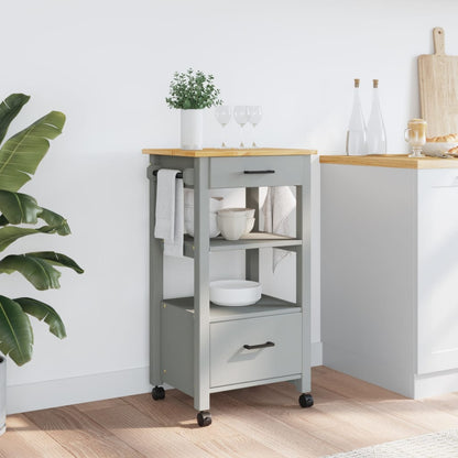 vidaXL Kitchen Trolley Rolling Cart on Wheels Living Room Solid Wood Pine-3