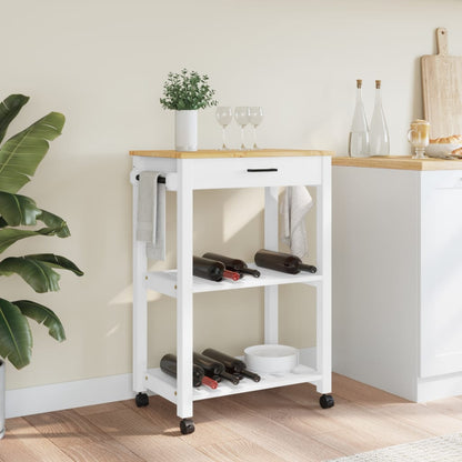 vidaXL Kitchen Trolley Rolling Cart on Wheels Living Room Solid Wood Pine-3