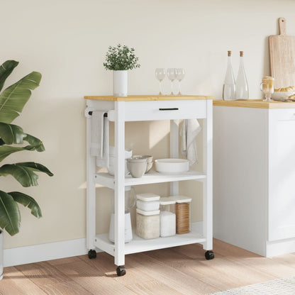 vidaXL Kitchen Trolley Rolling Cart on Wheels Living Room Solid Wood Pine-2