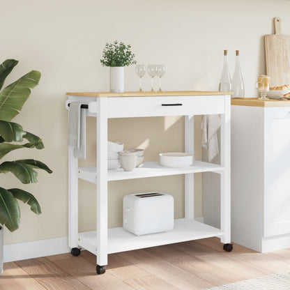 vidaXL Kitchen Trolley Rolling Cart on Wheels Living Room Solid Wood Pine-3