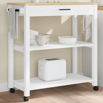 vidaXL Kitchen Trolley Rolling Cart on Wheels Living Room Solid Wood Pine-1
