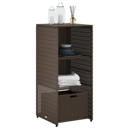vidaXL Patio Storage Cabinet Tool Organizer Outdoor Furniture Poly Rattan-4