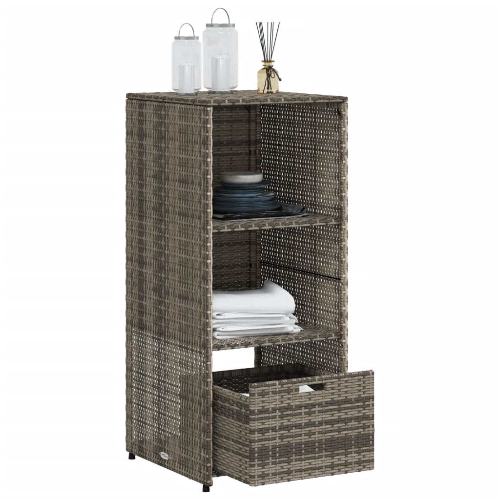vidaXL Patio Storage Cabinet Tool Organizer Outdoor Furniture Poly Rattan-1