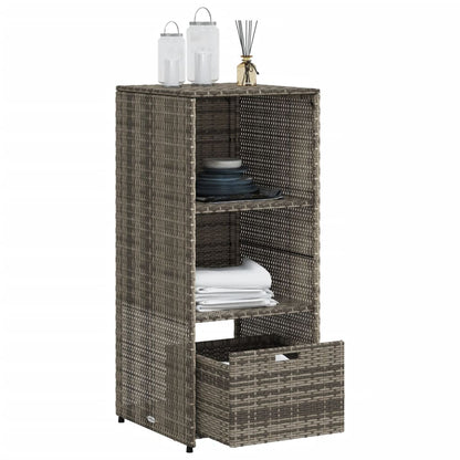 vidaXL Patio Storage Cabinet Tool Organizer Outdoor Furniture Poly Rattan-1
