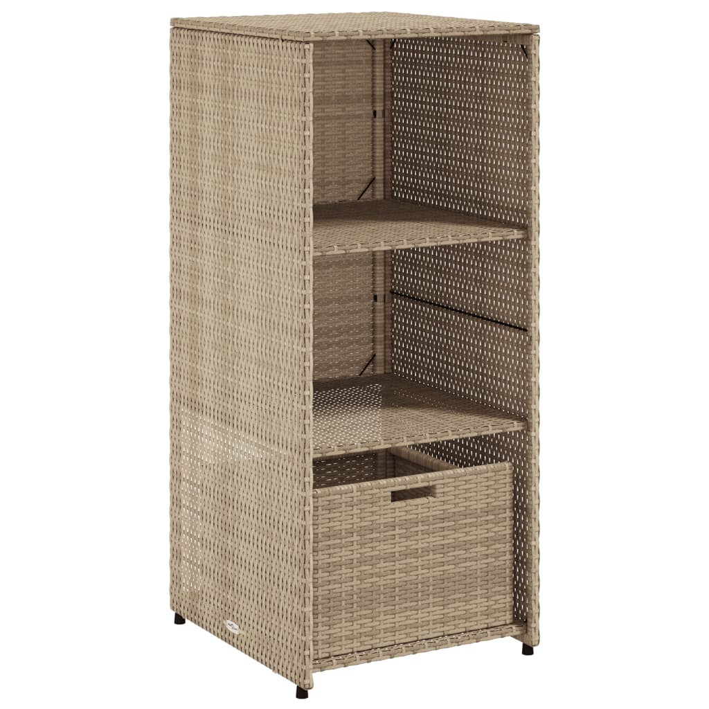 vidaXL Patio Storage Cabinet Tool Organizer Outdoor Furniture Poly Rattan-2