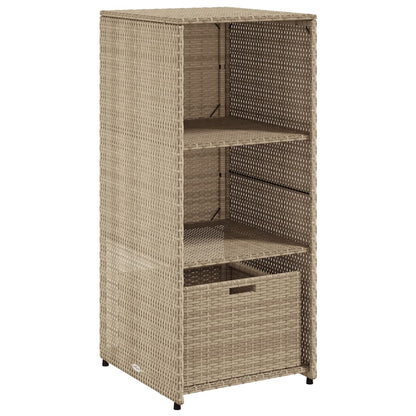vidaXL Patio Storage Cabinet Tool Organizer Outdoor Furniture Poly Rattan-2