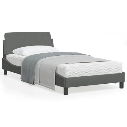 vidaXL Bed Frame with Headboard Platform Mattress Foundation Bedroom Fabric-10