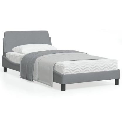 vidaXL Bed Frame with Headboard Platform Mattress Foundation Bedroom Fabric-11