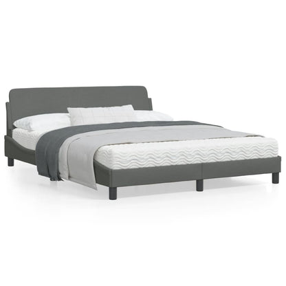 vidaXL Bed Frame with Headboard Platform Mattress Foundation Bedroom Fabric-7