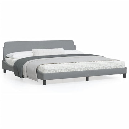 vidaXL Bed Frame with Headboard Platform Mattress Foundation Bedroom Fabric-12