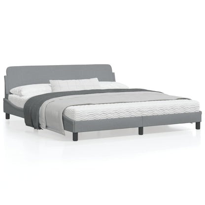 vidaXL Bed Frame with Headboard Platform Mattress Foundation Bedroom Fabric-14