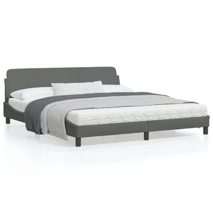 vidaXL Bed Frame with Headboard Platform Mattress Foundation Bedroom Fabric-8