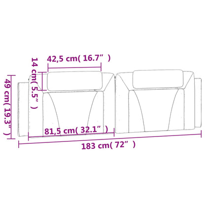 vidaXL Headboard Cushion Bedroom Upholstered Pillow Back Headboard Faux Leather-2