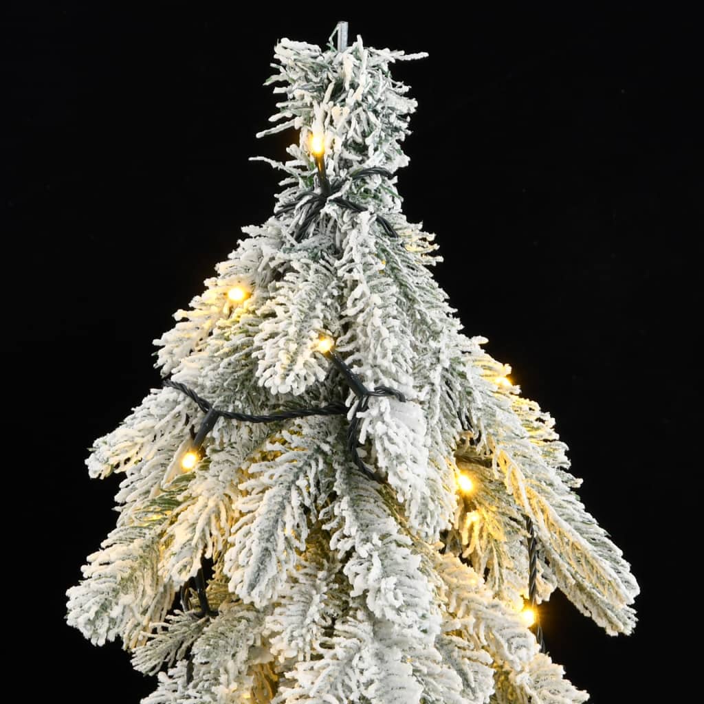 vidaXL Artificial Christmas Tree 300 LEDs & Flocked Snow 82.7"-1
