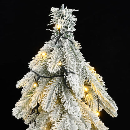 vidaXL Artificial Christmas Tree 300 LEDs & Flocked Snow 82.7"-1