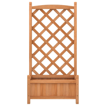 vidaXL Planter with Trellis Brown Solid Wood Fir-4