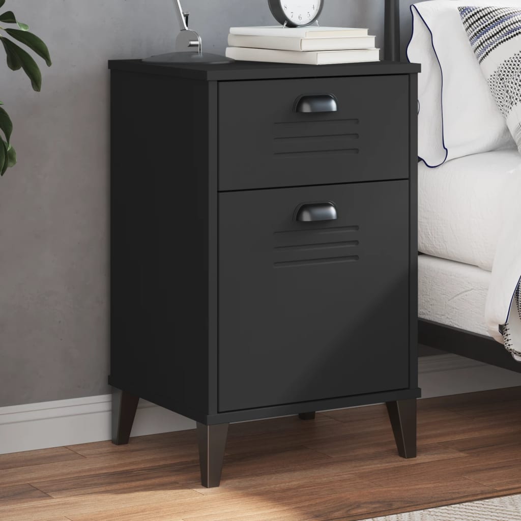 vidaXL Bedside Cabinet Accent End Table Bedroom Furniture Solid Wood Pine-6