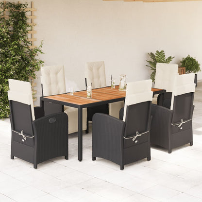 vidaXL Bistro Set with Cushions Table and Chair Outdoor Furniture Poly Rattan-0