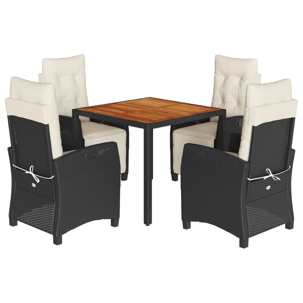 vidaXL Patio Dining Set with Cushions Outdoor Garden Furniture Poly Rattan-4