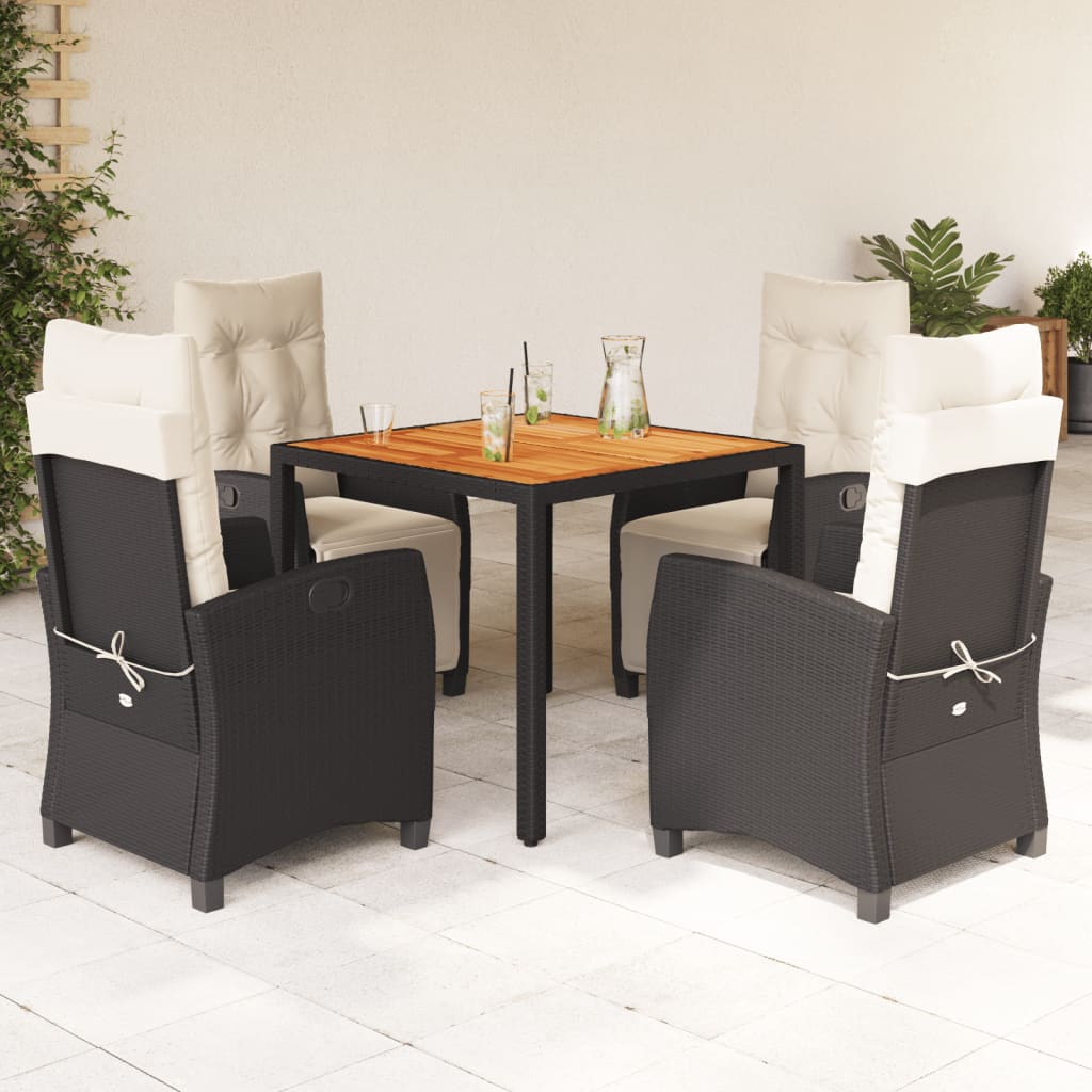 vidaXL Patio Dining Set with Cushions Outdoor Garden Furniture Poly Rattan-10