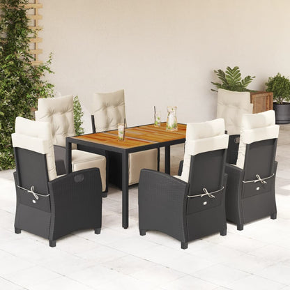 vidaXL Patio Dining Set with Cushions Outdoor Garden Furniture Poly Rattan-6