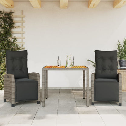 vidaXL Patio Dining Set with Cushions Outdoor Garden Furniture Poly Rattan-14