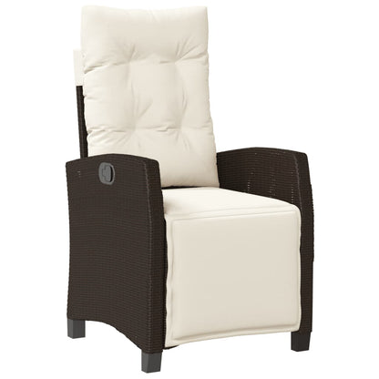 vidaXL 7 Piece Patio Dining Set with Cushions Brown Poly Rattan-4