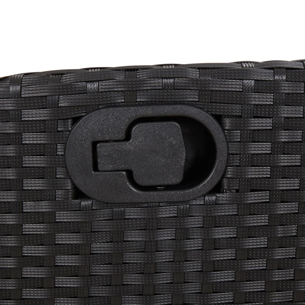 vidaXL 3 Piece Patio Dining Set with Cushions Black Poly Rattan-4