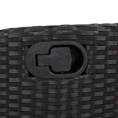 vidaXL 3 Piece Patio Dining Set with Cushions Black Poly Rattan-4