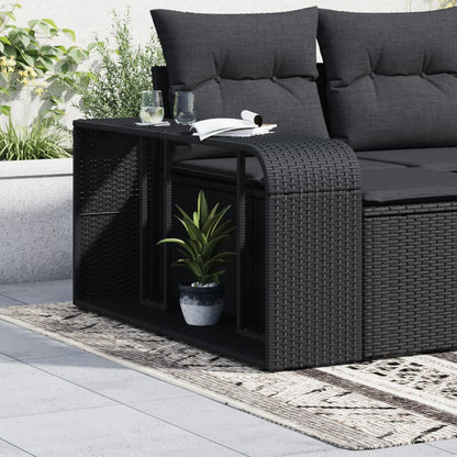 vidaXL Storage Shelves 2 pcs Black Poly Rattan-1