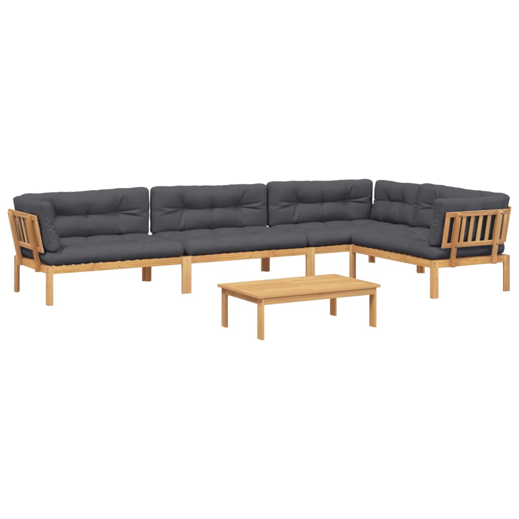 vidaXL 5 Piece Patio Pallet Sofa Set with Cushions Solid Wood Acacia-1