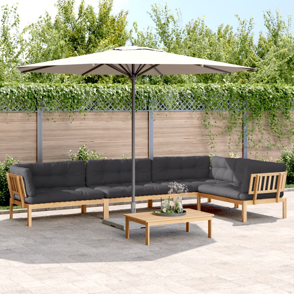 vidaXL 5 Piece Patio Pallet Sofa Set with Cushions Solid Wood Acacia-0
