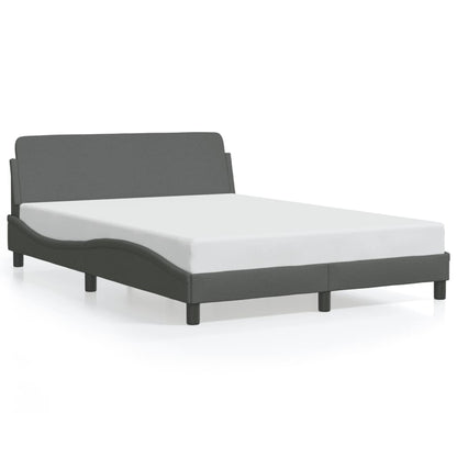 vidaXL Bed Frame without Mattress Platform Bed Base Bedstead Dark Gray Fabric-2