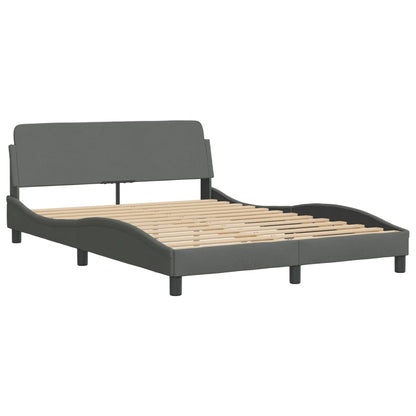 vidaXL Bed Frame without Mattress Platform Bed Base Bedstead Dark Gray Fabric-1