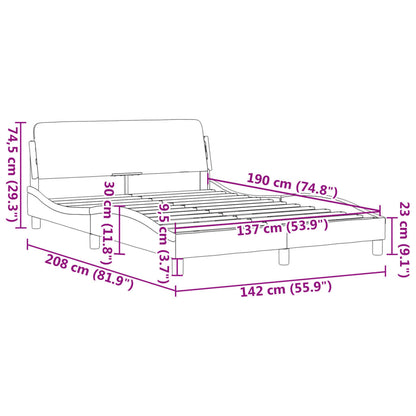 vidaXL Bed Frame without Mattress Platform Bed Base Bedstead Dark Gray Fabric-3