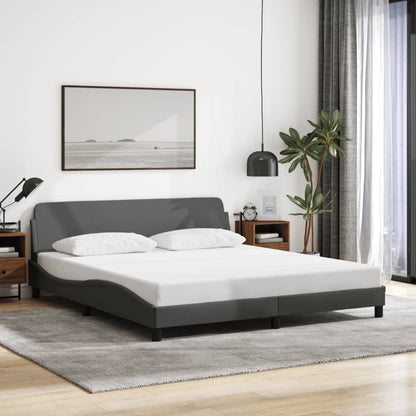 vidaXL Bed Frame without Mattress Platform Bed Base Bedstead Dark Gray Fabric-5