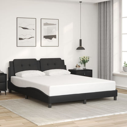 vidaXL Bed Frame with Headboard Base Mattress Foundation Furniture Faux Leather-2