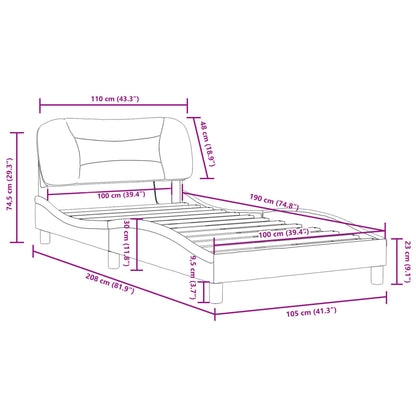 vidaXL Bed Frame with LED Lights Base Platform Bedroom Furniture Faux Leather-3