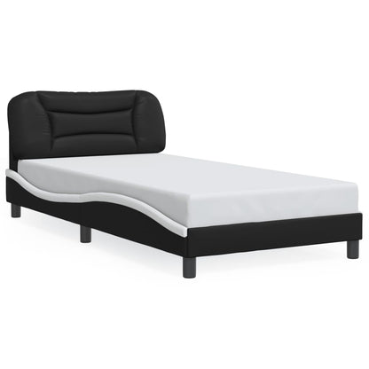vidaXL Bed Frame with LED Lights Base Platform Bedroom Furniture Faux Leather-10
