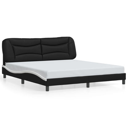 vidaXL Bed Frame with LED Lights Base Platform Bedroom Furniture Faux Leather-11